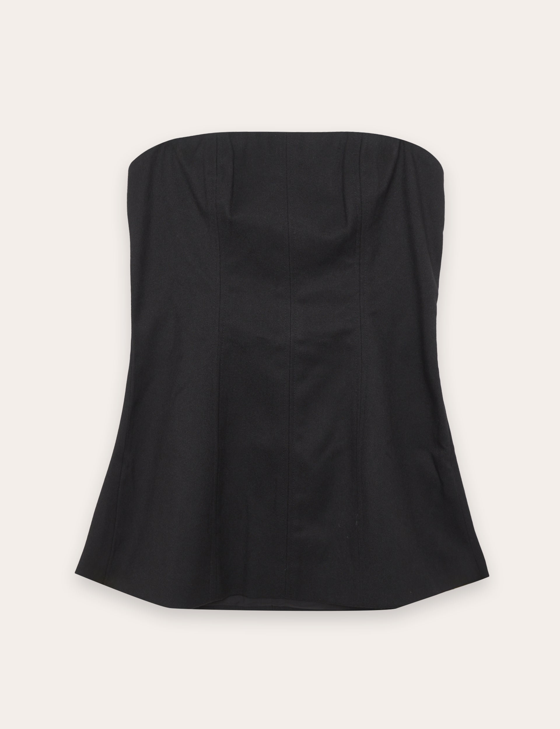 Black Tailored Bandeau Top